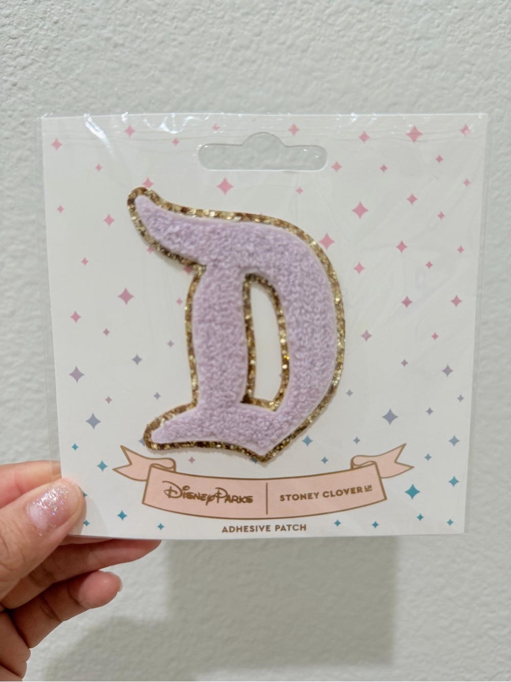 Stoney Clover Lane Lavender Glitter-Trim 'D' Adhesive Patch